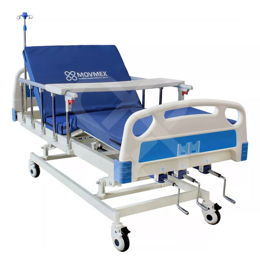Cama Manual 3 Posiciones Ajuste de Altura + Accesorios Galeno Movmex