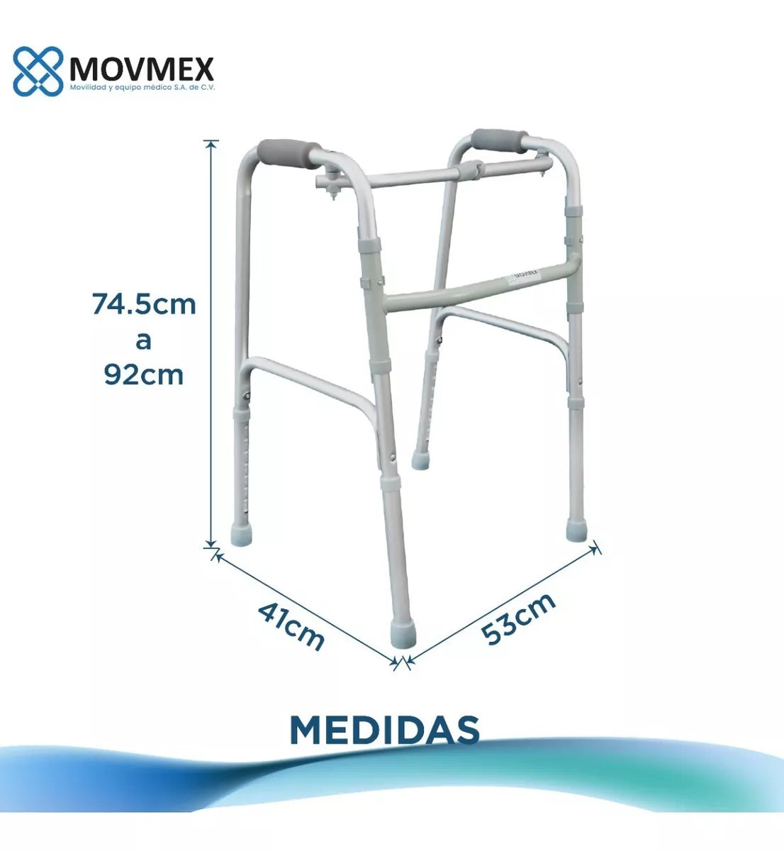 Andadera Ortopédica Aluminio Plegable Ajustable Movmex