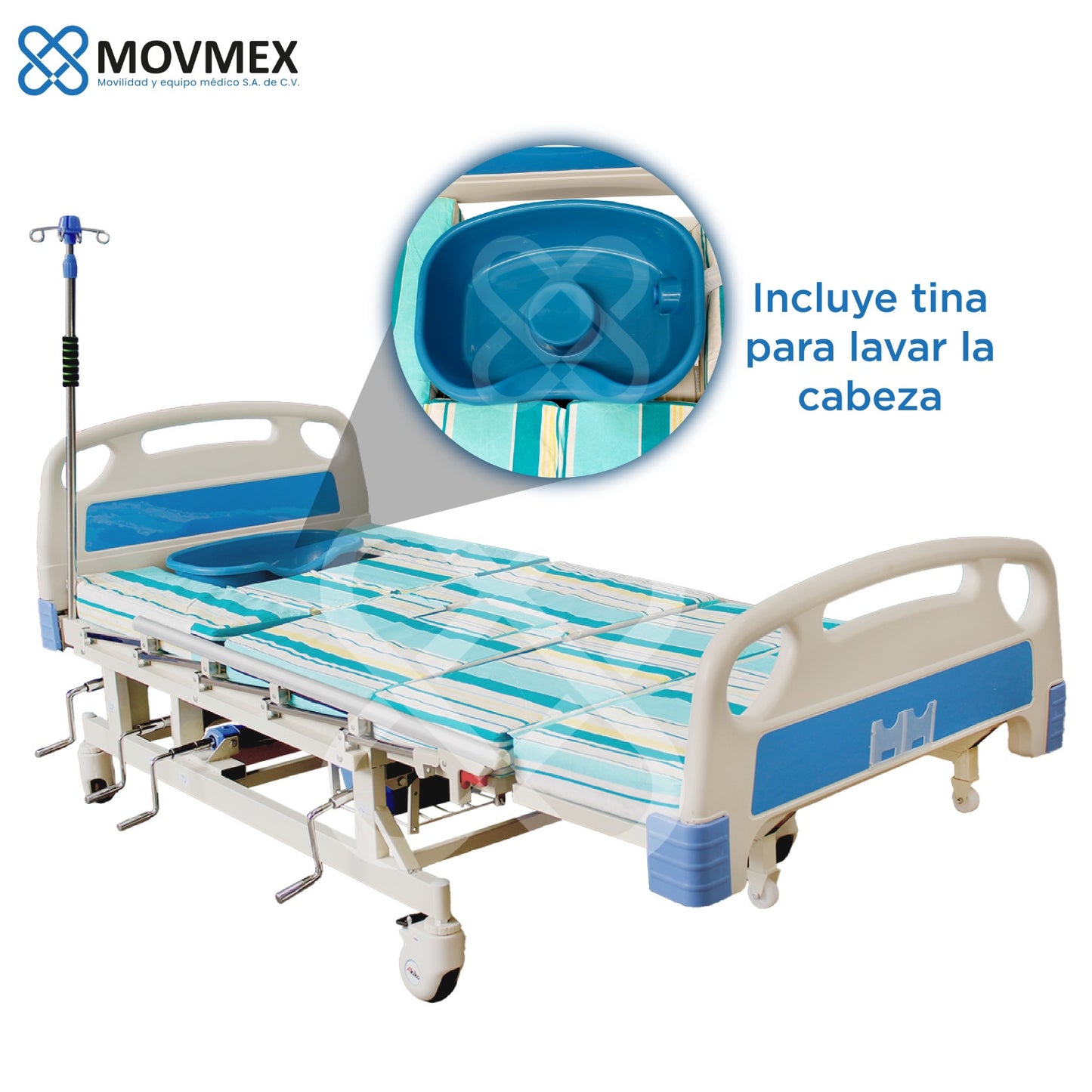 Cama De Hospital Manual 7 Posiciones Con Colchón