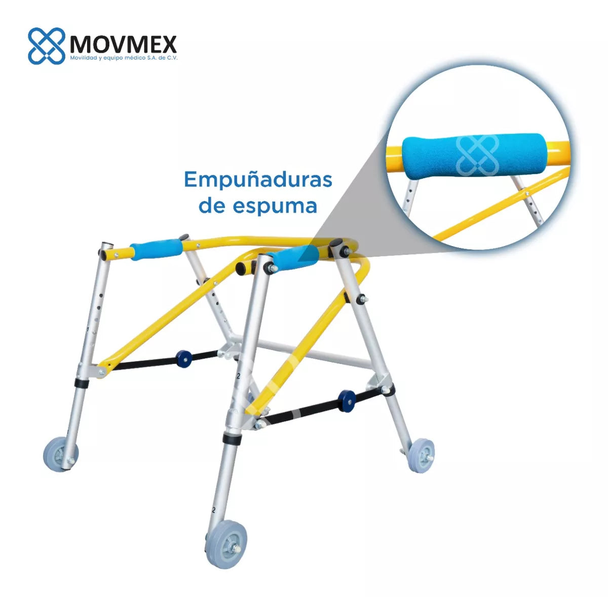 Andadera Ortopédica Posterior Infantil Mate Amarilla Movmex