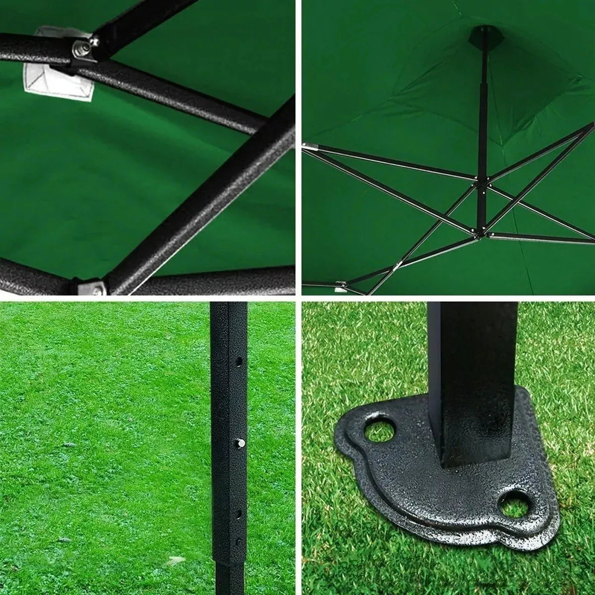 Carpa Toldo Plegable 2x2 Verde Reforzado Impermeable Jardín Lona