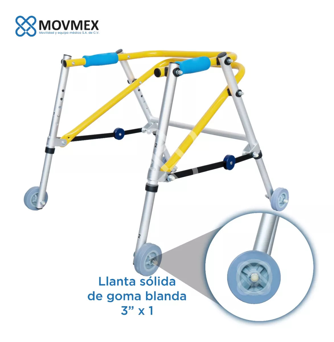 Andadera Ortopédica Posterior Infantil Mate Amarilla Movmex