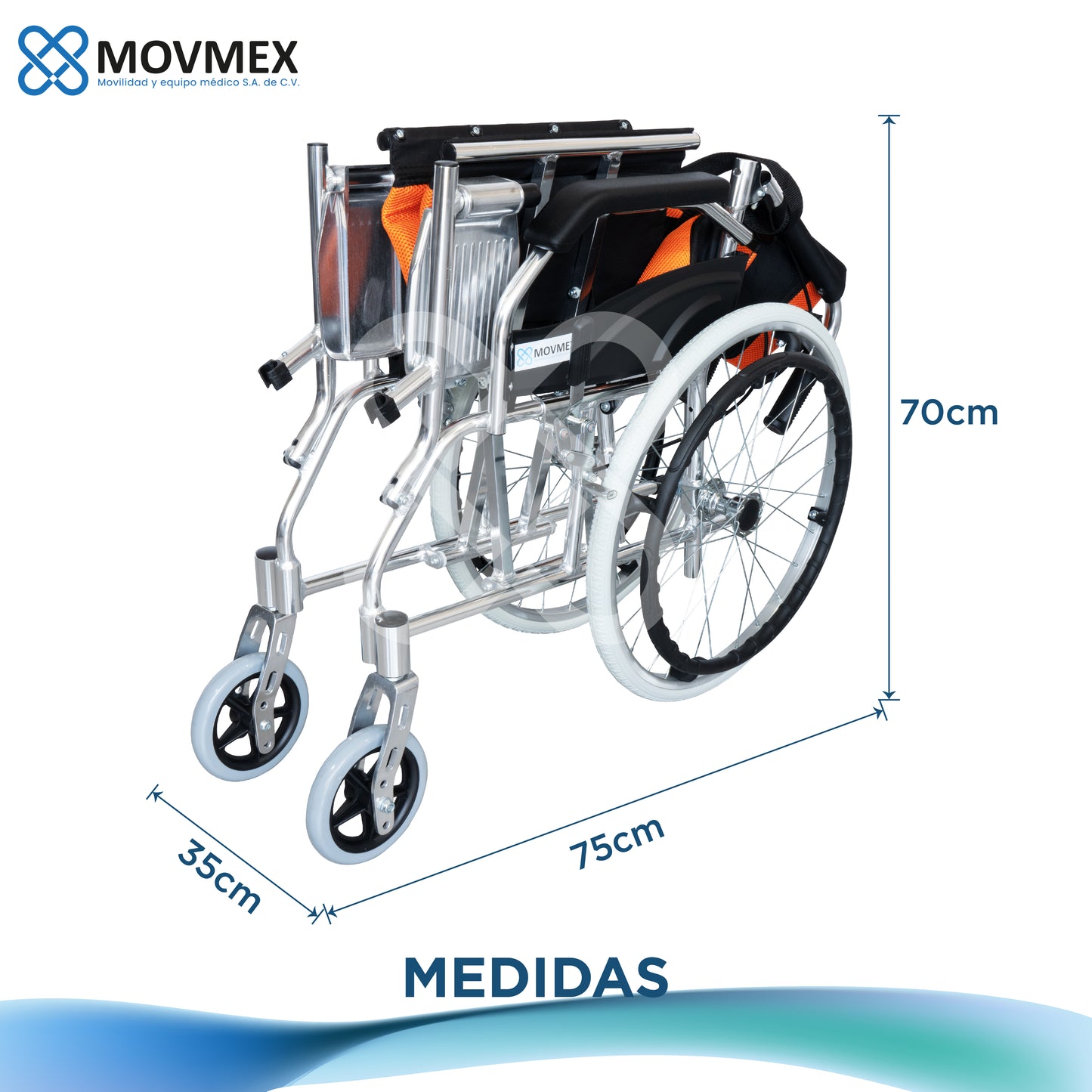 Silla De Ruedas Aluminio Solida Plegable Karolinska Movmex