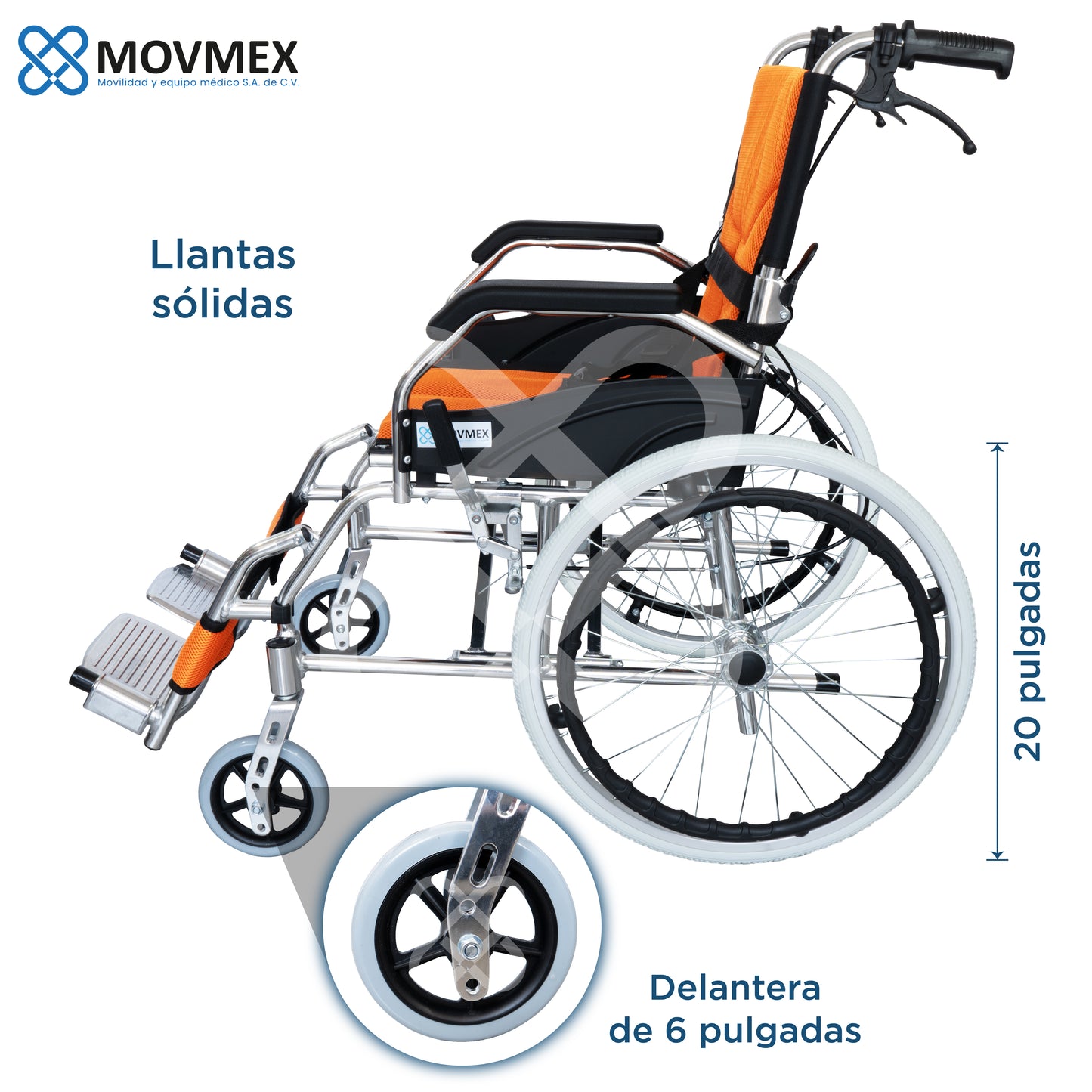 Silla De Ruedas Aluminio Solida Plegable Karolinska Movmex