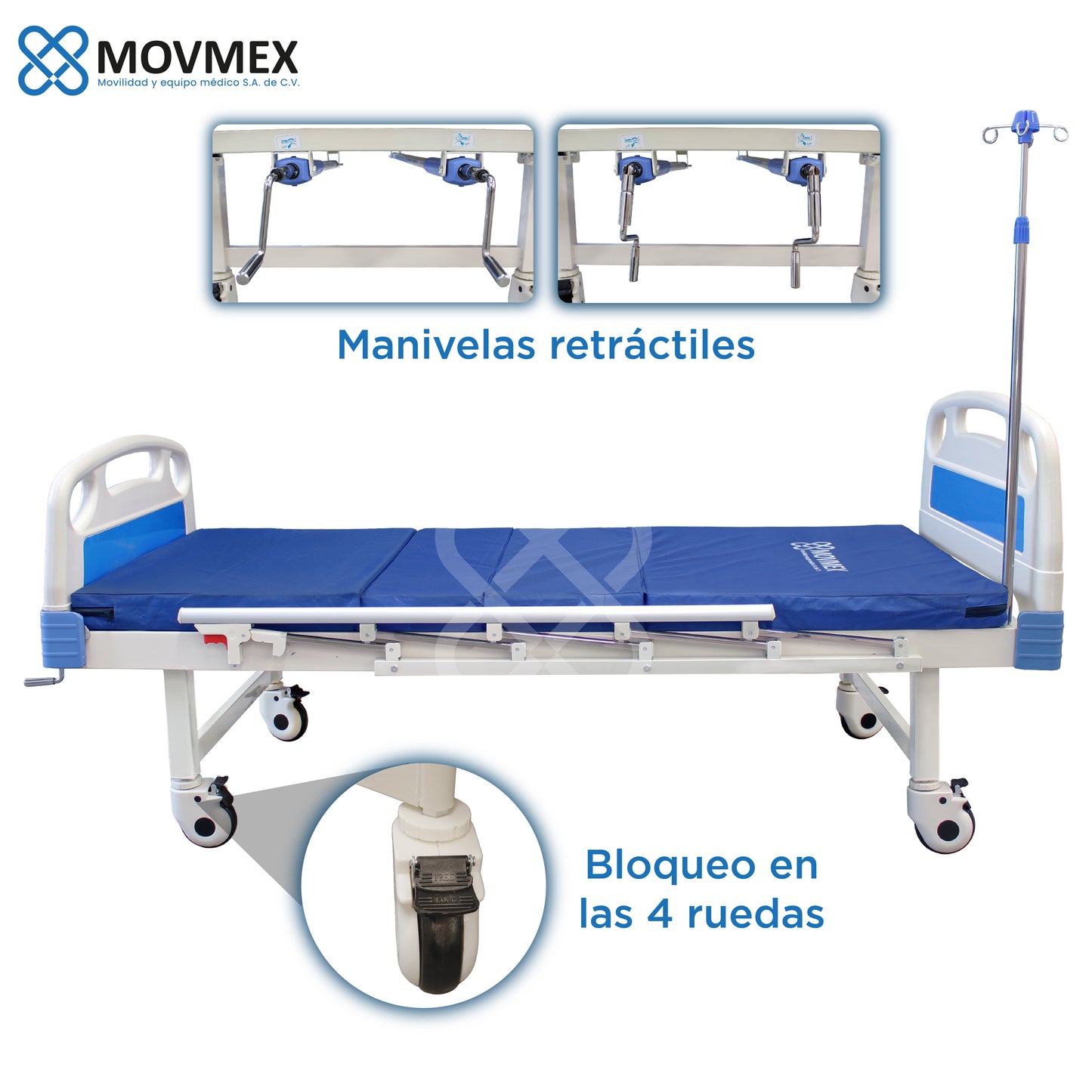 Cama Hospitalaria Manual 2 Posiciones Con Accesorios  Osler MOVMEX