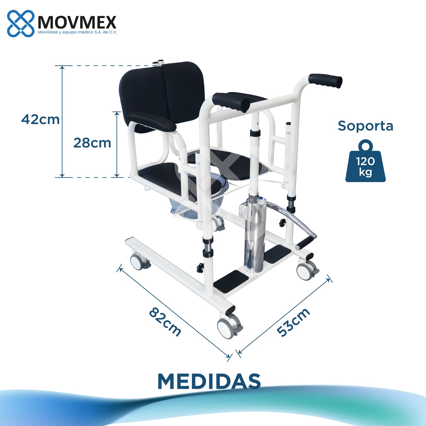 Silla de Transferencia Hidráulica con Cómodo Mayo