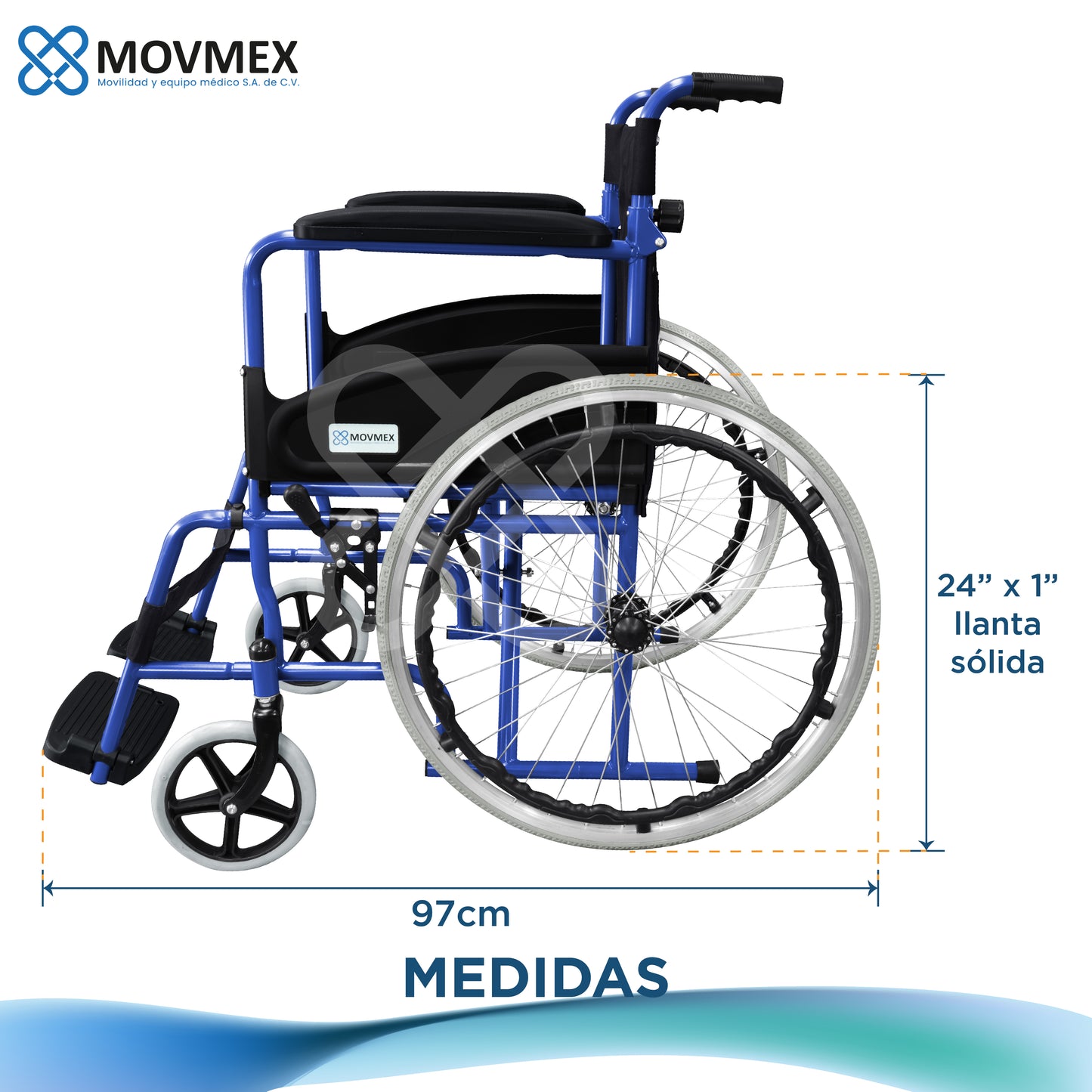 SILLA DE RUEDAS BÁSICA LLANTA SÓLIDA ZINIC