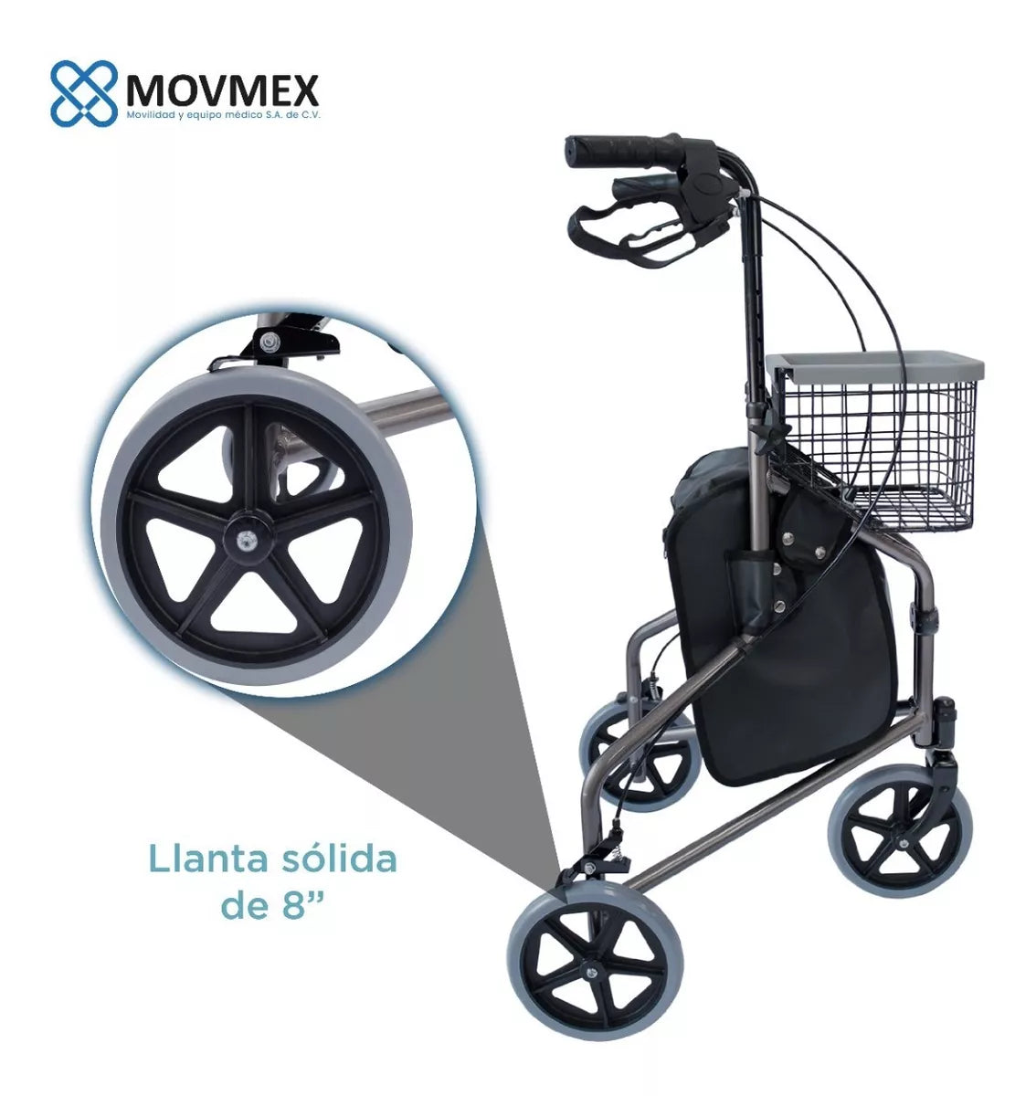 Andadera Ortopédica 3 Ruedas Aloe Movmex