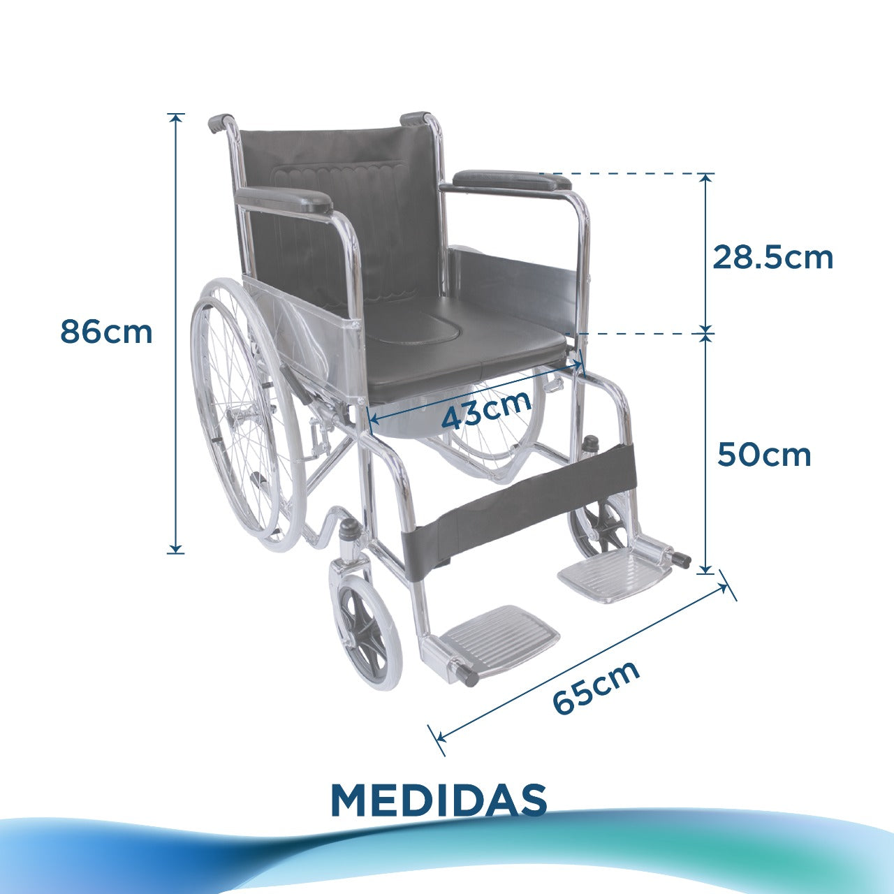 Silla De Ruedas Solida Plegable Con Cómodo Incluido Movmex