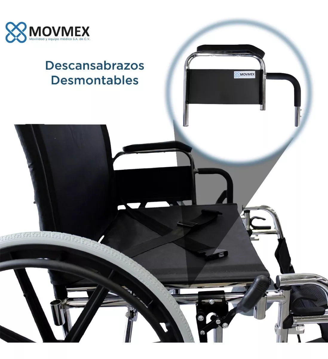 Silla De Ruedas Sólida Sobrepeso Extra Ancha 24" Curie Movmex