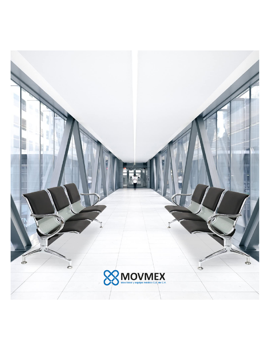 Banca Tándem Sala De Espera Consultorio 3 Plazas Acojinada Movmex