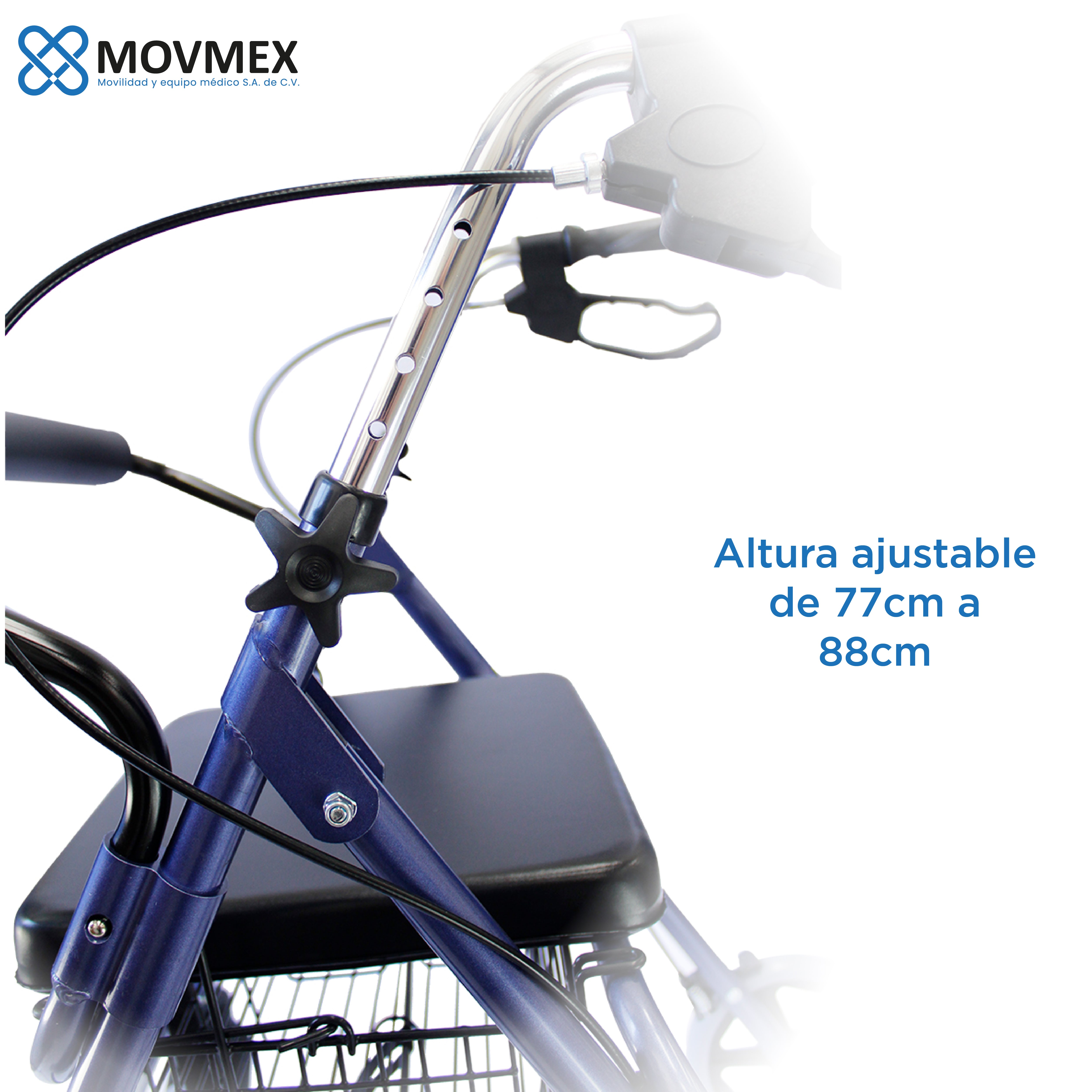ANDADERA ORTOPÉDICA ROLLATOR CON ASIENTO Y CANASTA MODELO CALÉNDULA