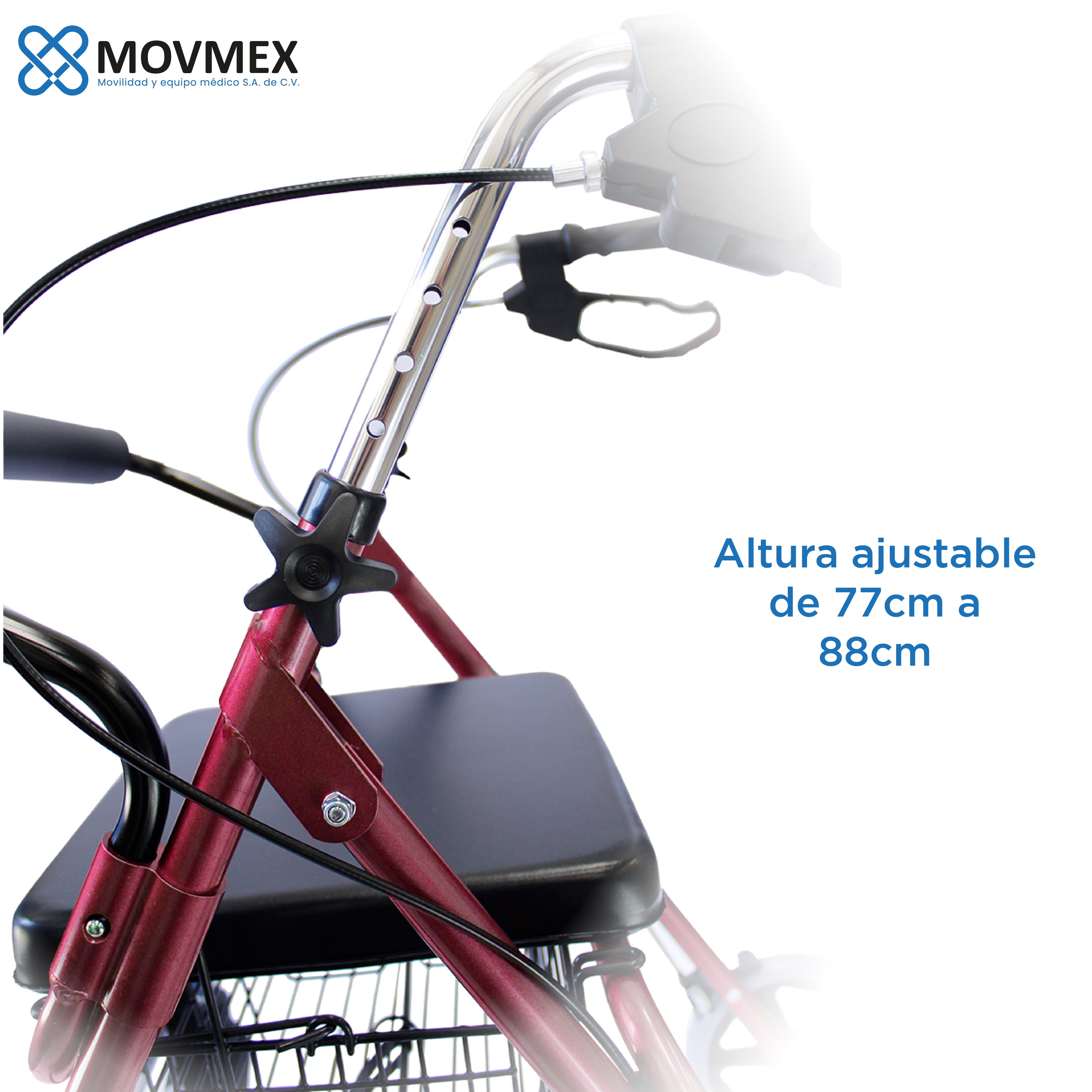 ANDADERA ORTOPÉDICA ROLLATOR CON ASIENTO Y CANASTA MODELO CALÉNDULA