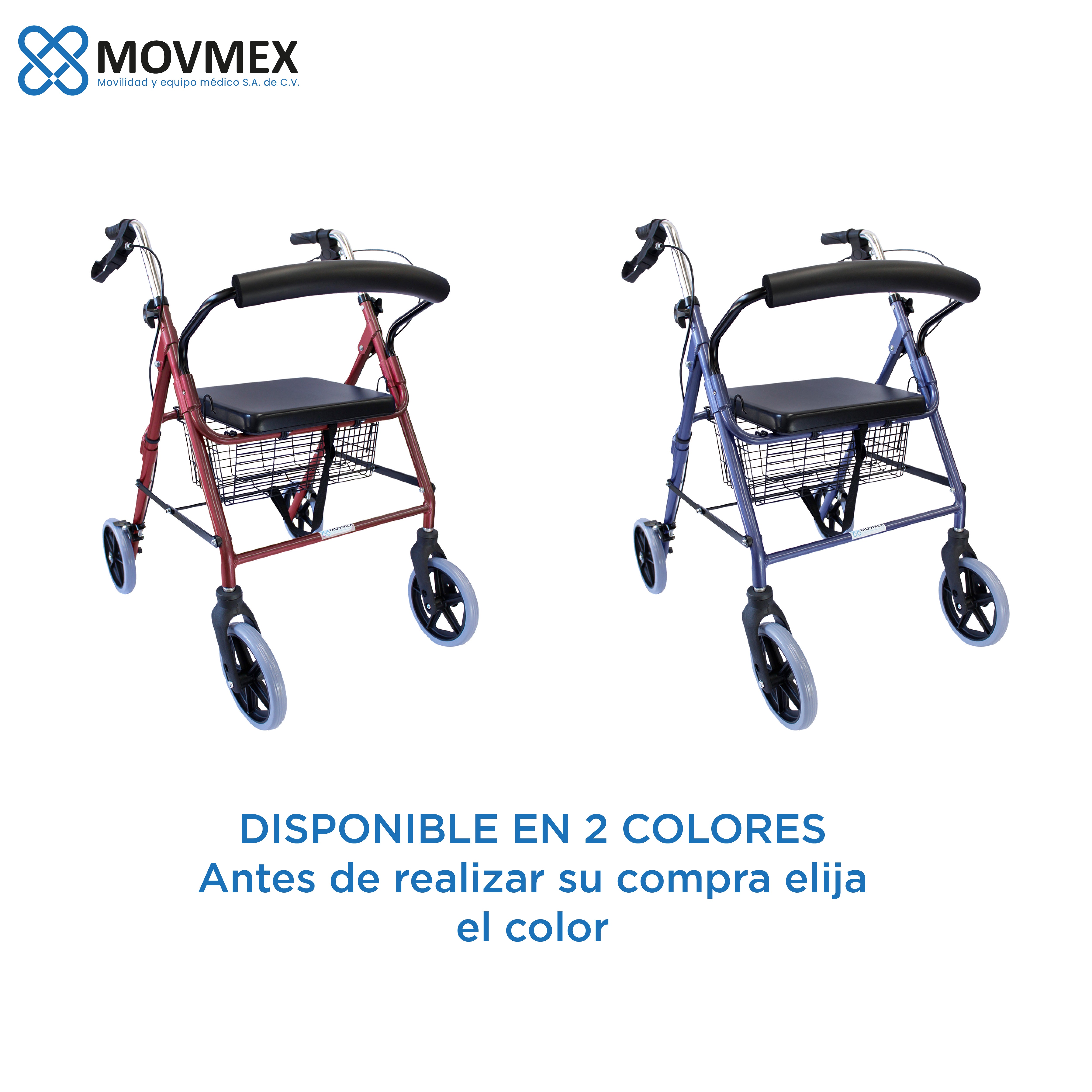 ANDADERA ORTOPÉDICA ROLLATOR CON ASIENTO Y CANASTA MODELO CALÉNDULA