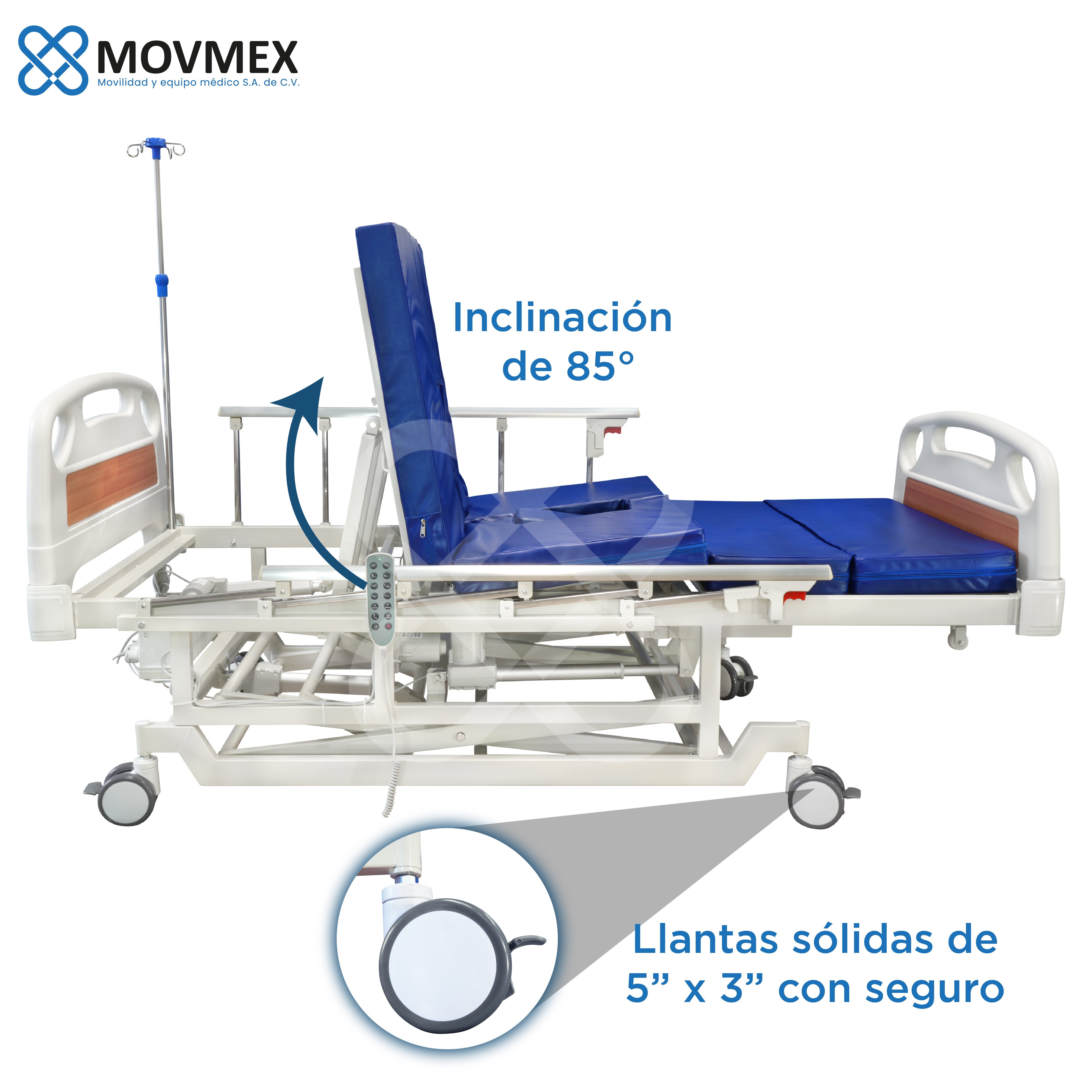CAMA HOSPITALARIA ELÉCTRICA 9 FUNCIONES EN 1 CON ALTURA AJUSTABLE MODELO EVANGELINA