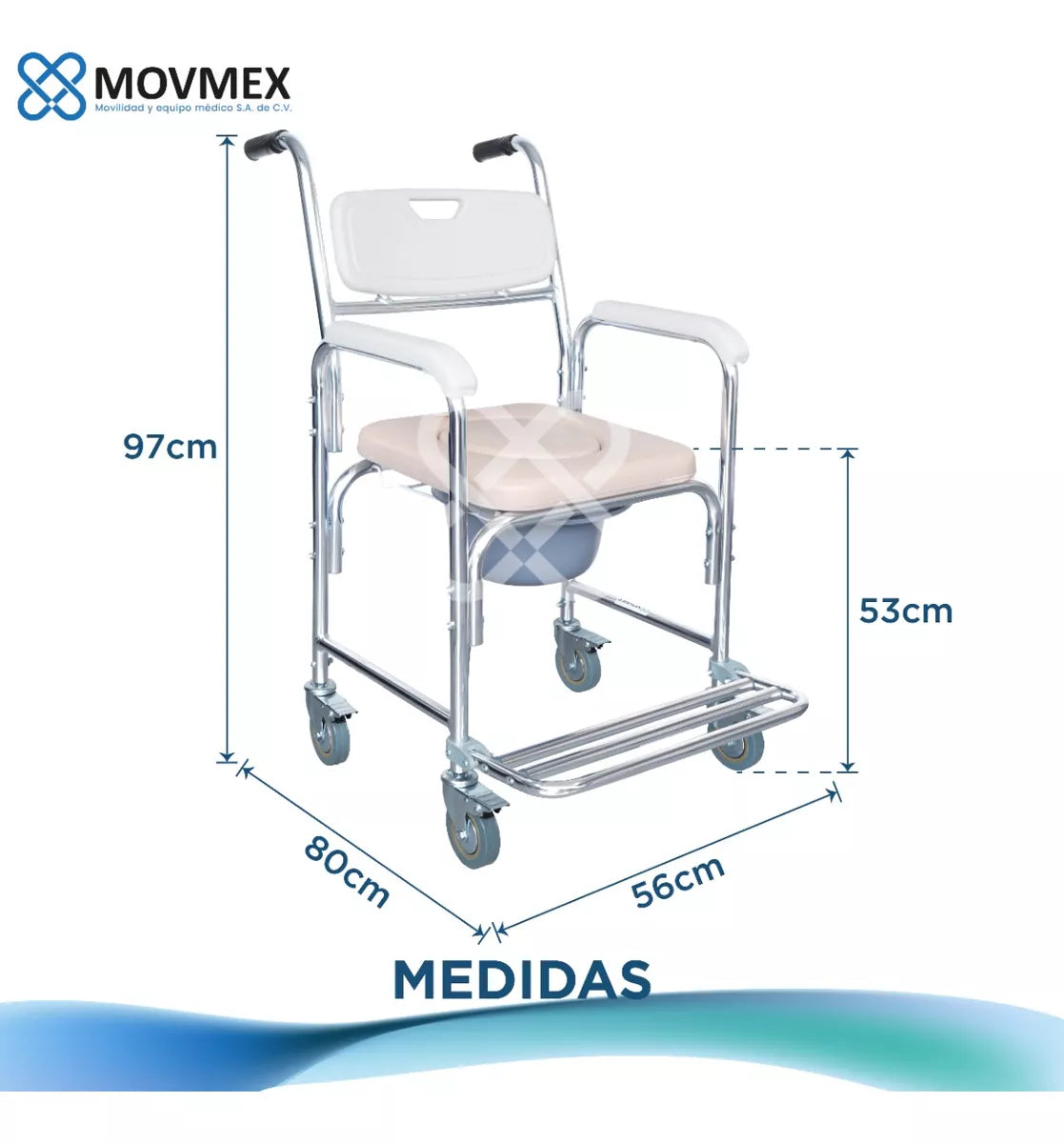 SILLA DE DUCHA CON CÓMODO 3 EN 1 MODELO JOHNS