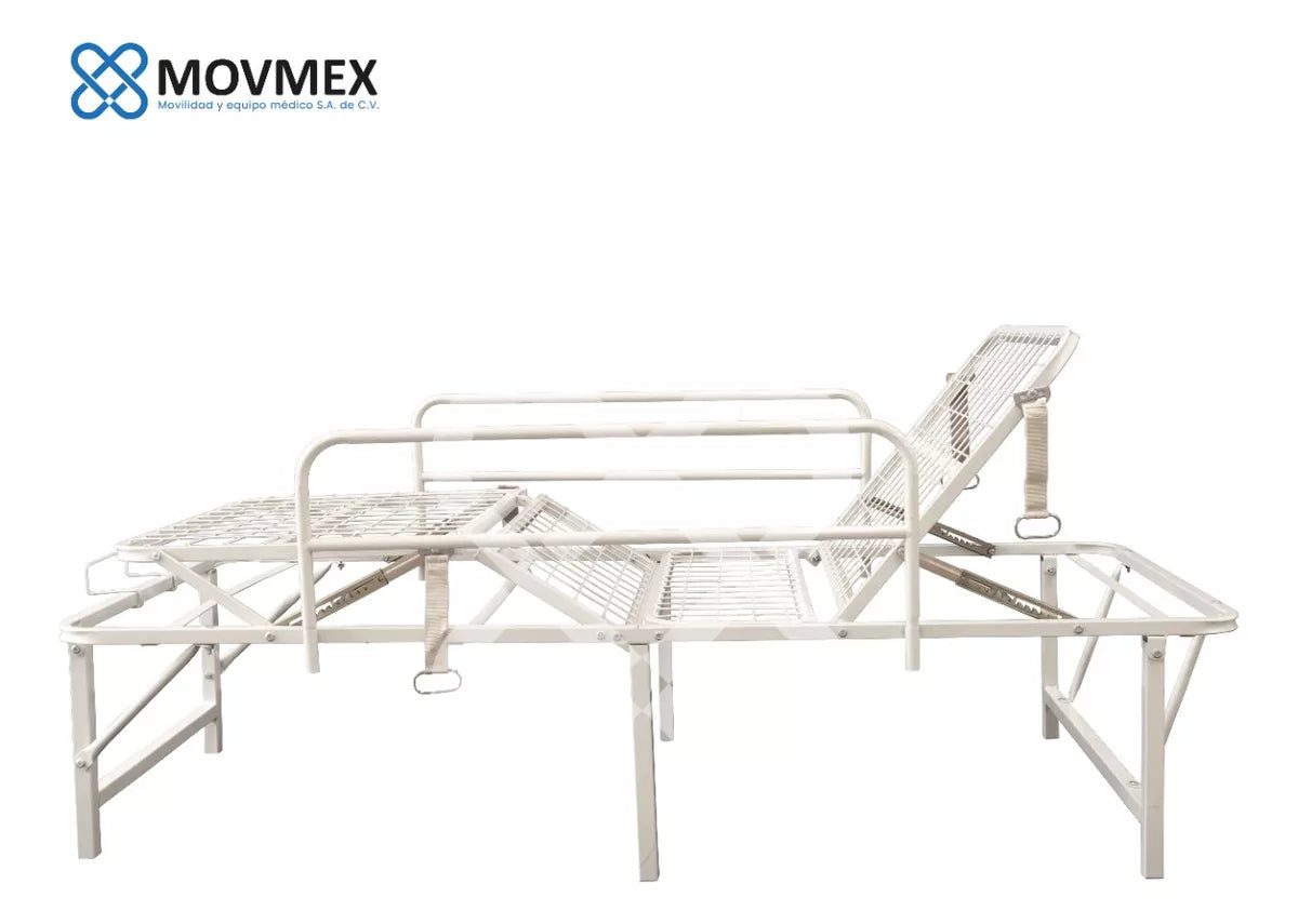 CAMA HOSPITALARIA MANUAL 2 POSICIONES PLEGABLE ECONÓMICA