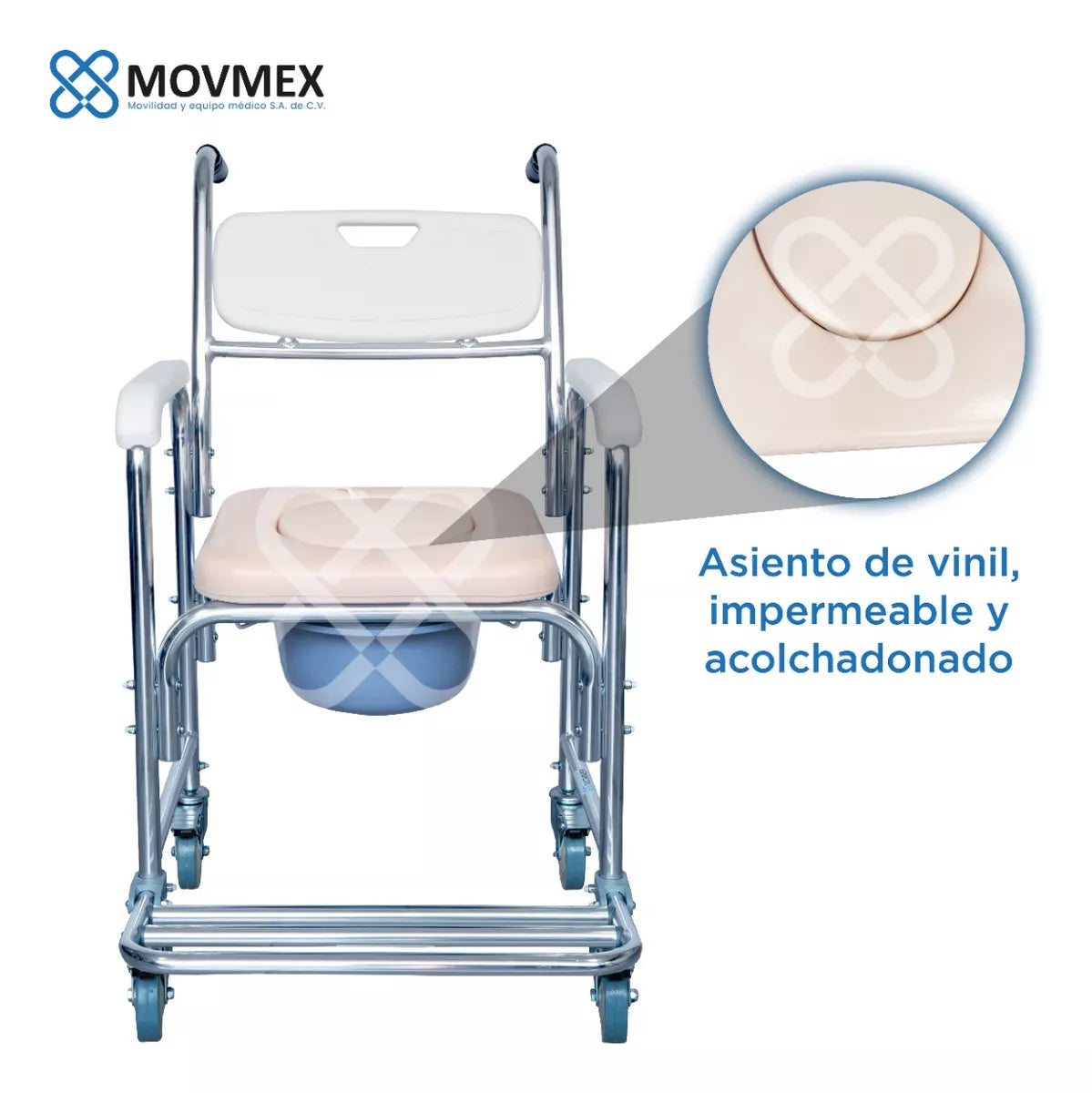 SILLA DE DUCHA CON CÓMODO 3 EN 1 MODELO JOHNS