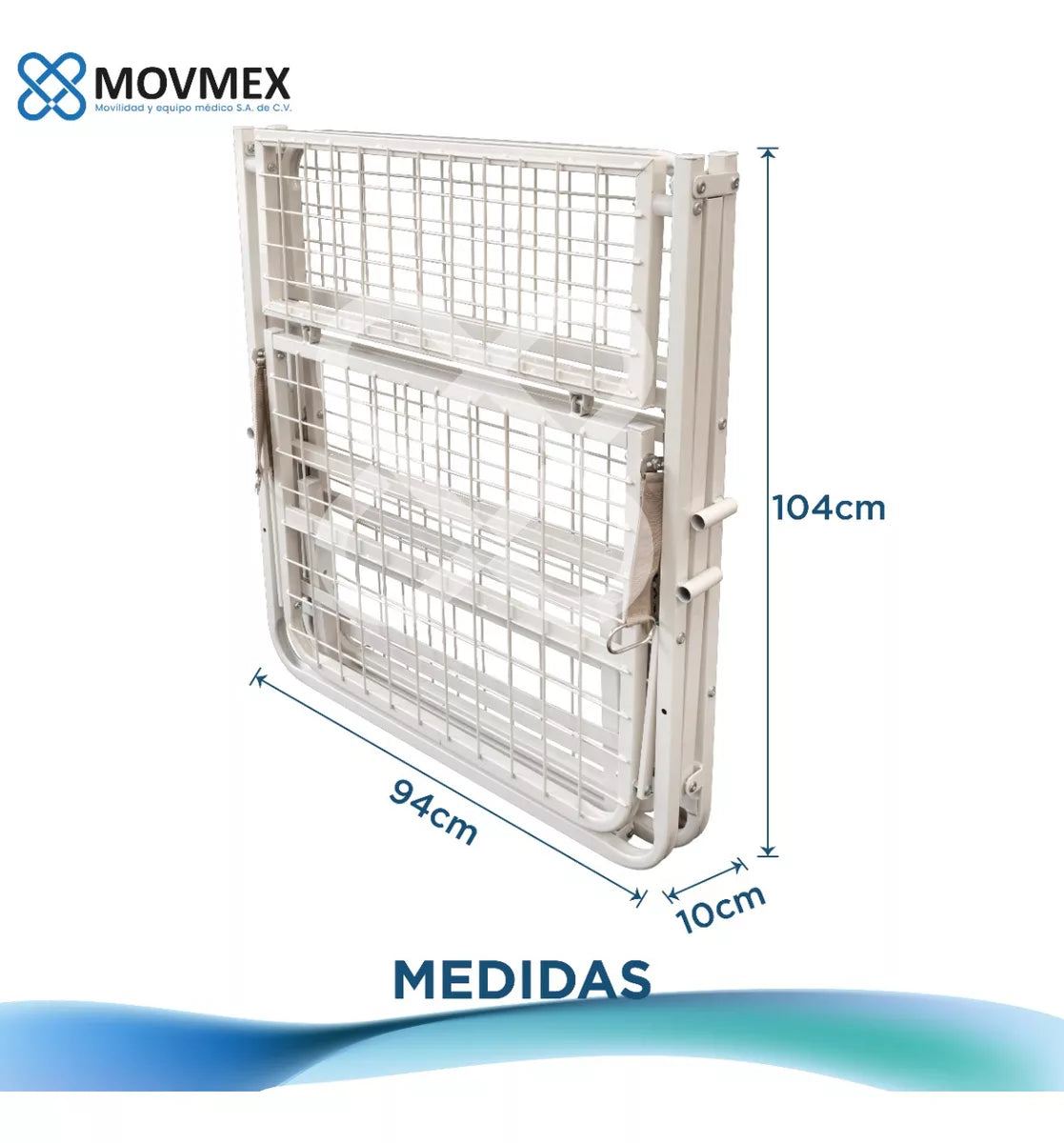 CAMA HOSPITALARIA MANUAL 2 POSICIONES PLEGABLE ECONÓMICA CON COLCHÓN