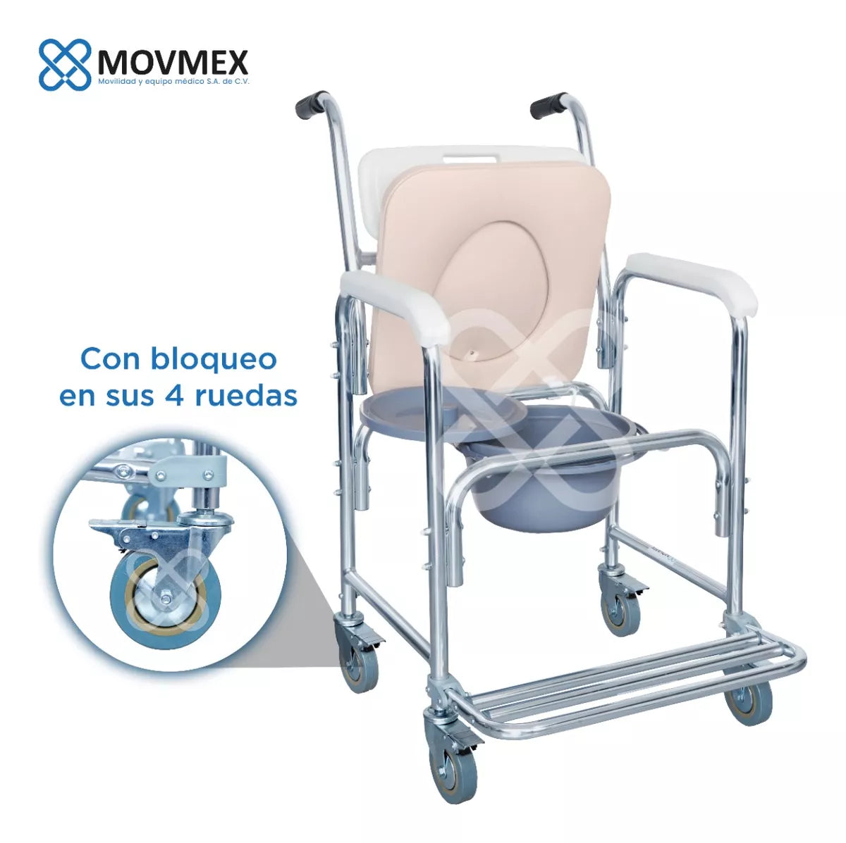 SILLA DE DUCHA CON CÓMODO 3 EN 1 MODELO JOHNS