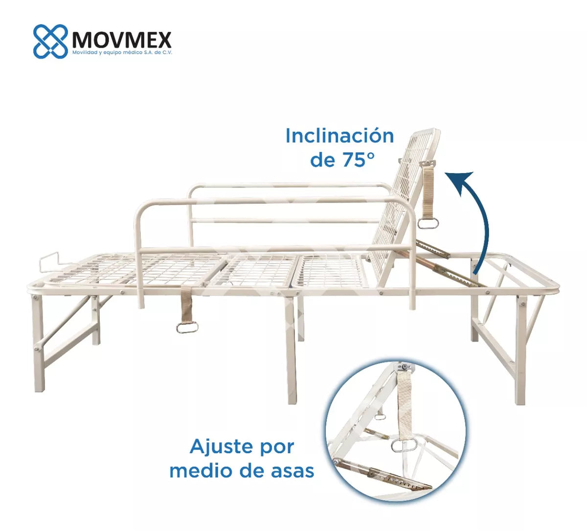 CAMA HOSPITALARIA MANUAL 2 POSICIONES PLEGABLE ECONÓMICA