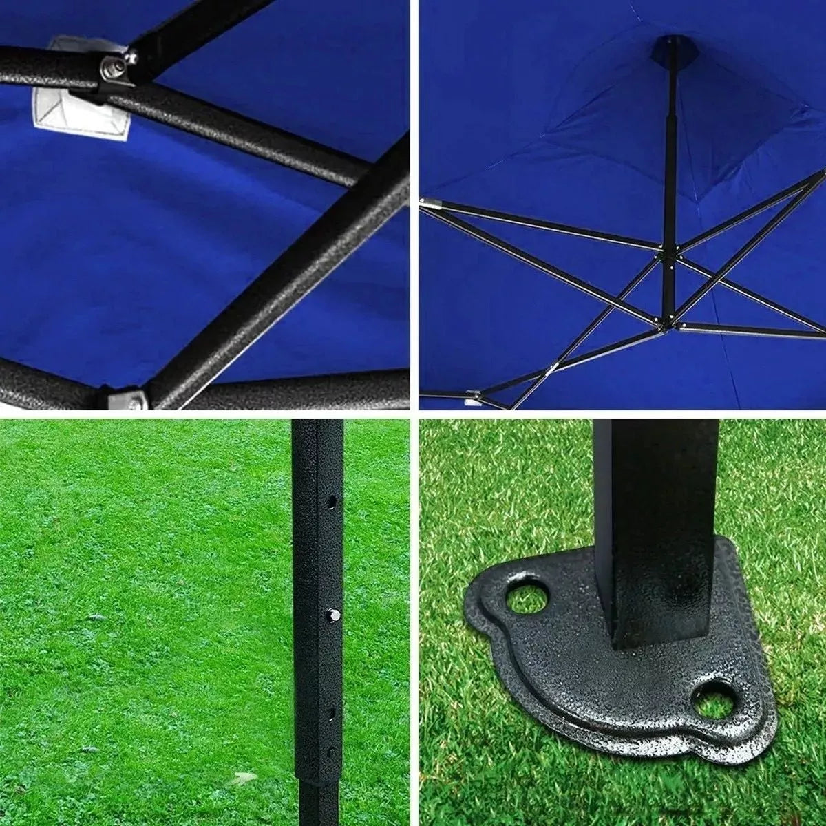 Carpa Toldo Plegable 2x2 Azul Reforzado Impermeable Jardín Lona