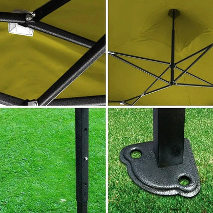 Carpa Toldo Plegable 2x2 Amarillo Reforzado Impermeable Jardín Lona
