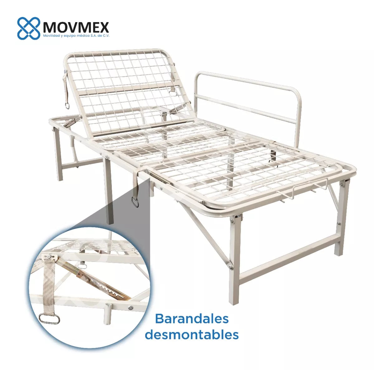 CAMA HOSPITALARIA MANUAL 2 POSICIONES PLEGABLE ECONÓMICA
