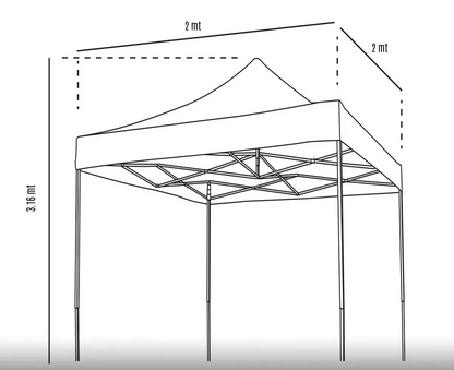 Carpa Toldo Plegable 2x2 Amarillo Reforzado Impermeable Jardín Lona