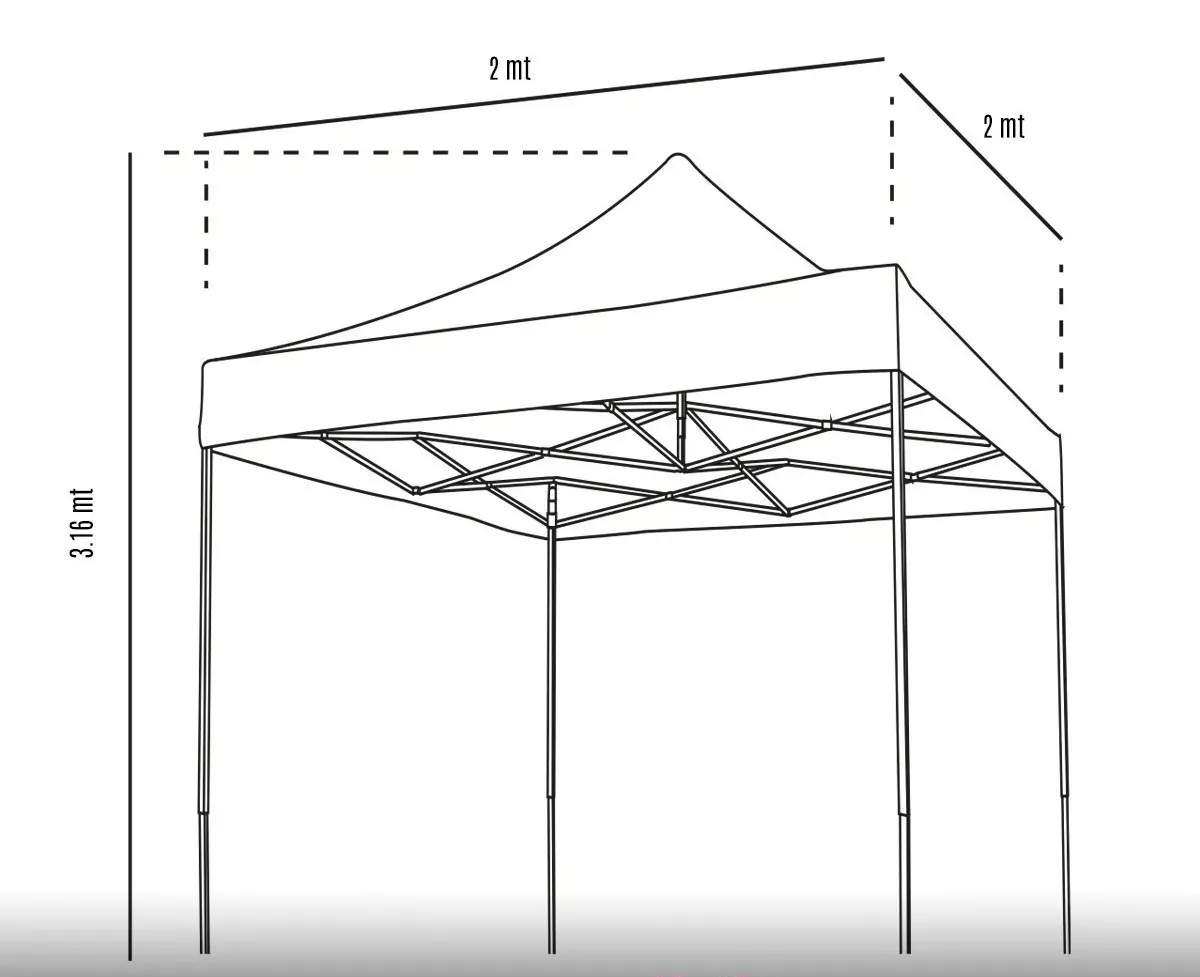 Carpa Toldo Plegable 2x2 Verde Reforzado Impermeable Jardín Lona