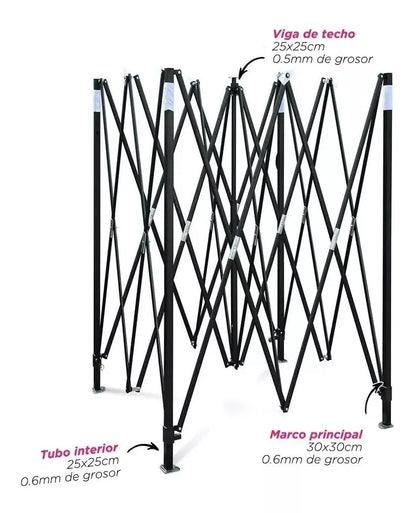 Carpa Toldo Plegable 2x2 Amarillo Reforzado Impermeable Jardín Lona