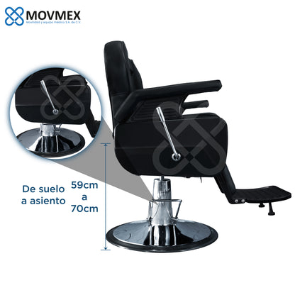 Sillón de Barbería Hidráulico Uso Rudo Jackson MOVMEX