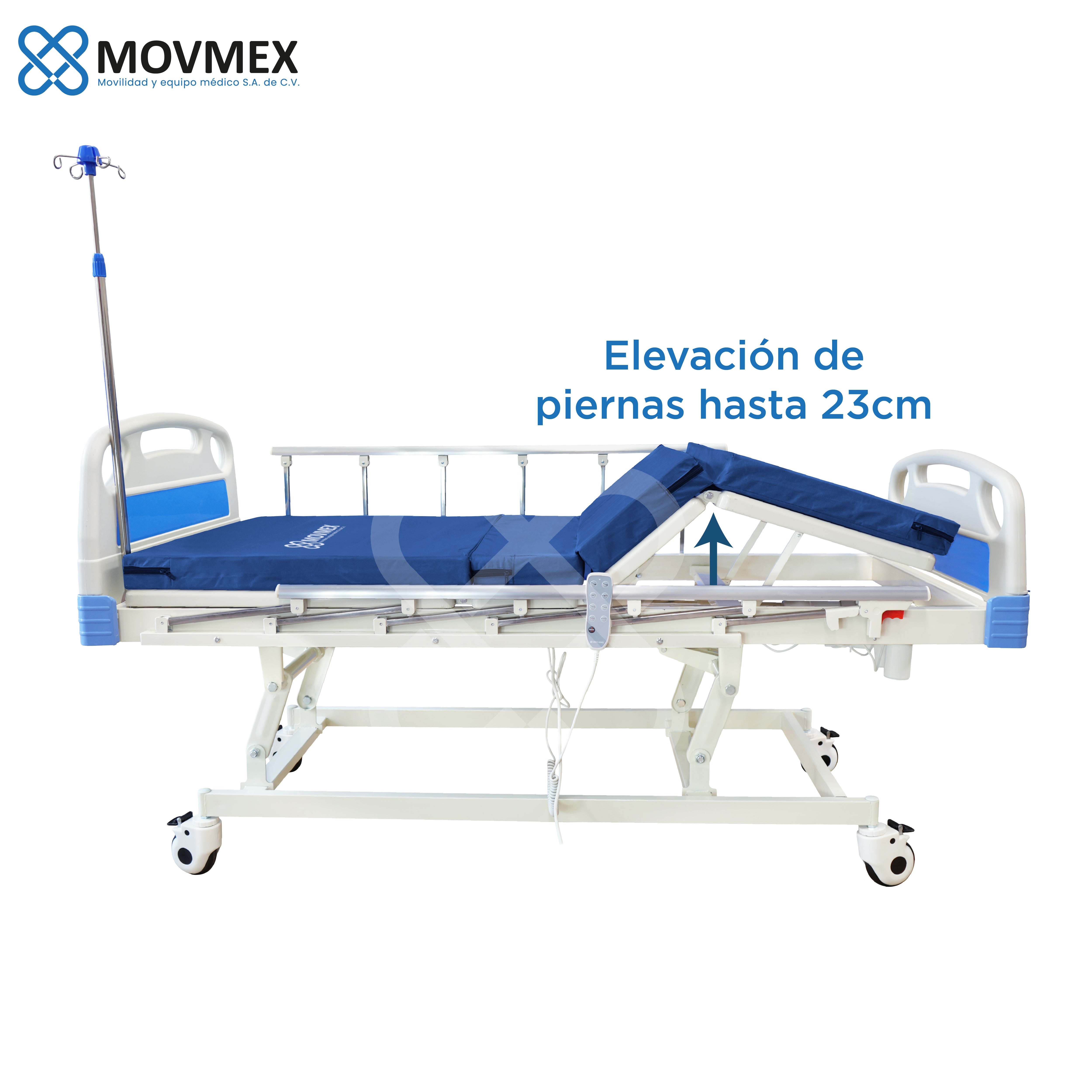 CAMA HOSPITALARIA ELÉCTRICA Y MANUAL (HÍBRIDA) 3 POSICIONES MODELO JENNER 2.0