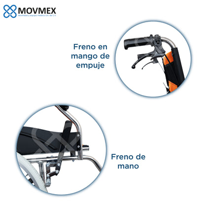 Silla De Ruedas Aluminio Solida Plegable Karolinska Movmex