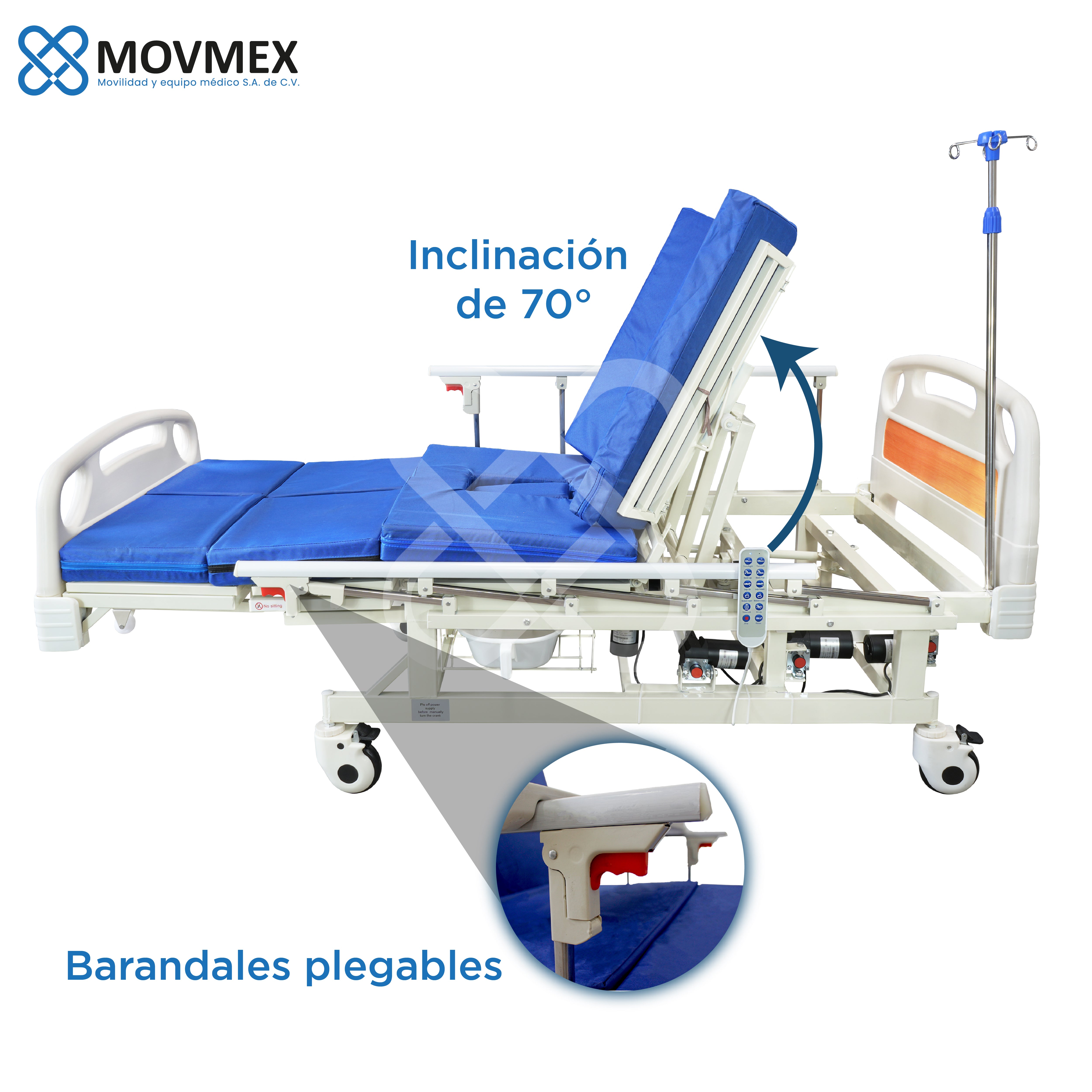 CAMA HOSPITALARIA ELÉCTRICA Y MANUAL 7 FUNCIONES EN 1 MODELO SENDLER