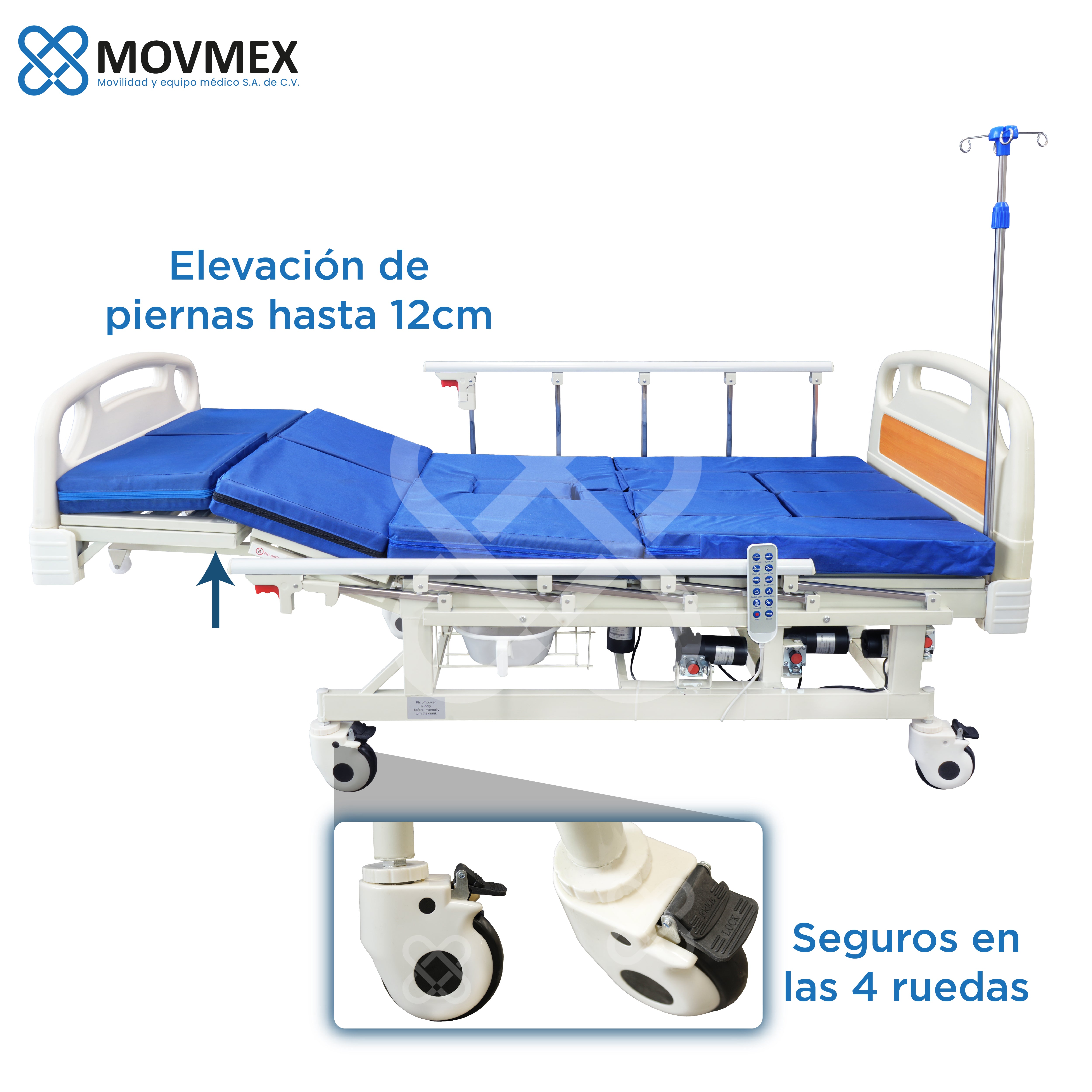 CAMA HOSPITALARIA ELÉCTRICA Y MANUAL 7 FUNCIONES EN 1 MODELO SENDLER
