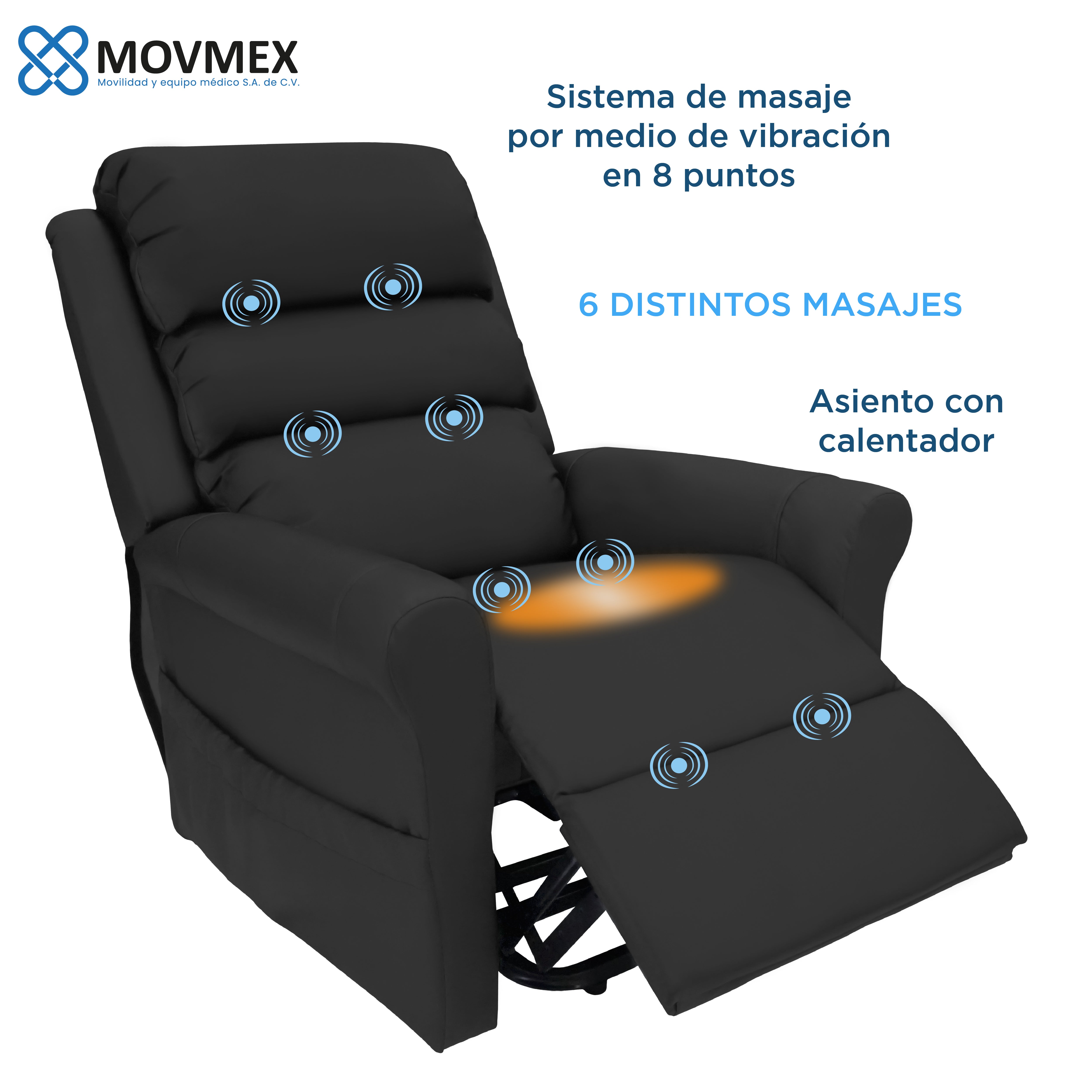 SILLÓN REPOSET ELÉCTRICO CON SISTEMA DE MASAJE POR VIBRACIÓN