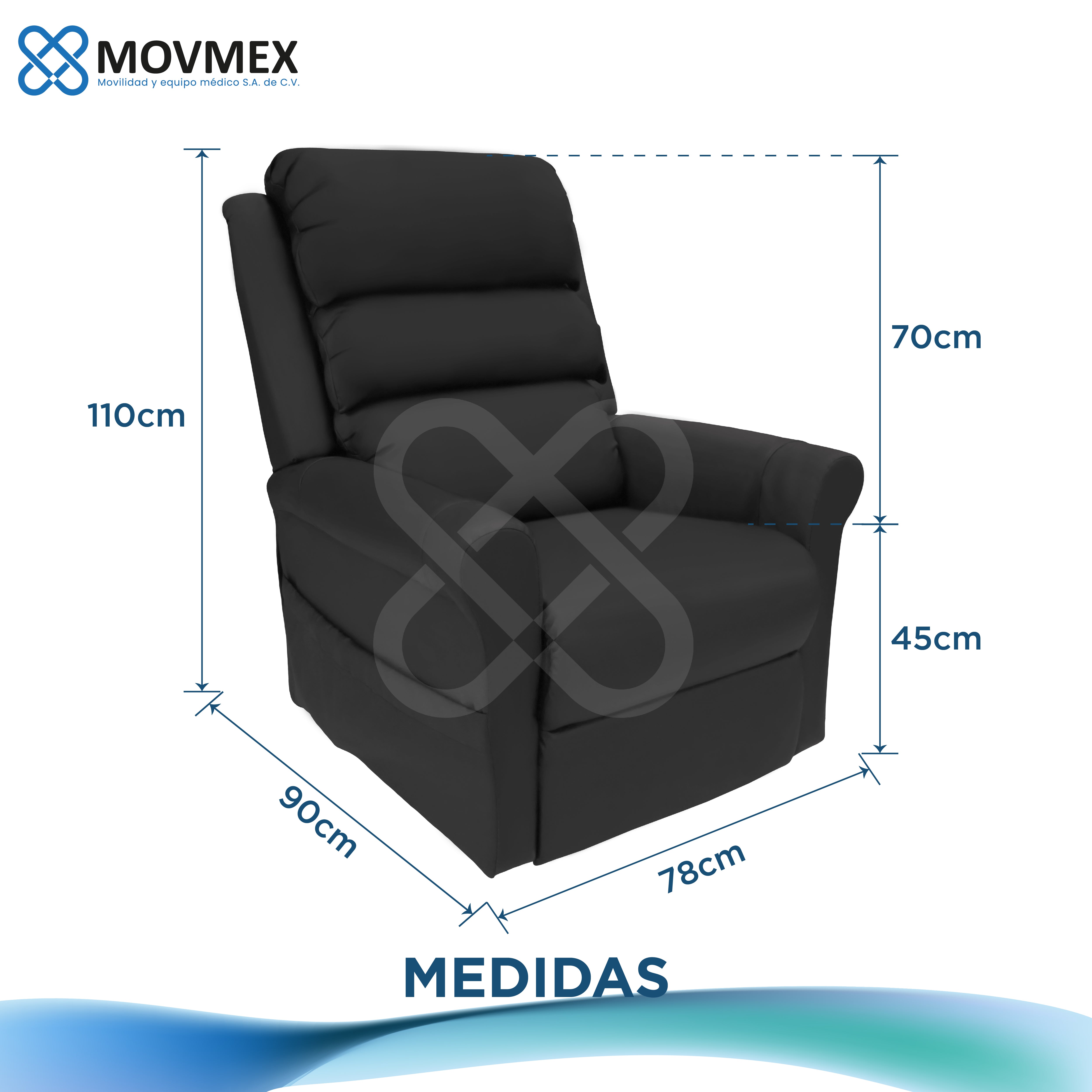 SILLÓN REPOSET ELÉCTRICO CON SISTEMA DE MASAJE POR VIBRACIÓN