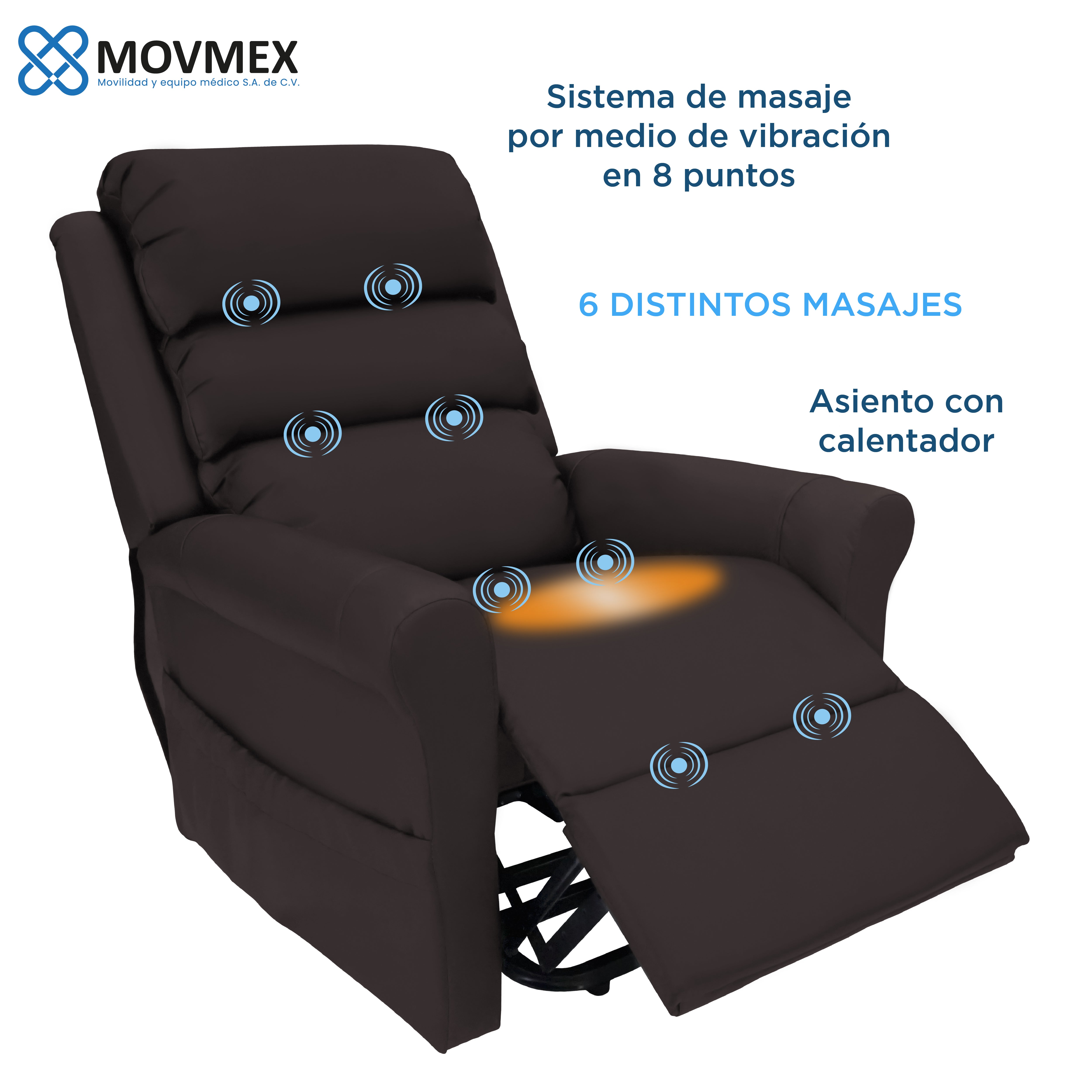 SILLÓN REPOSET ELÉCTRICO CON SISTEMA DE MASAJE POR VIBRACIÓN