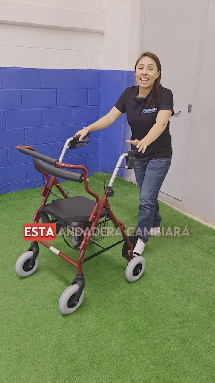 ANDADERA ORTOPÉDICA ROLLATOR HÍBRIDA CON POSAPIÉS