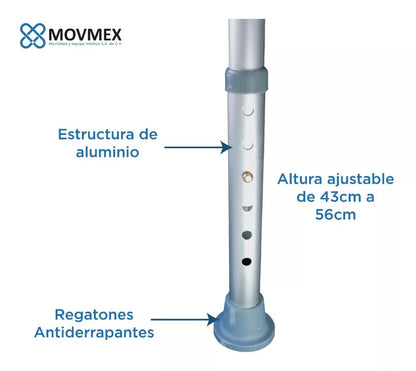 Silla Banco De Ducha Con Respaldo Desmontables Altura Ajustable  Movmex