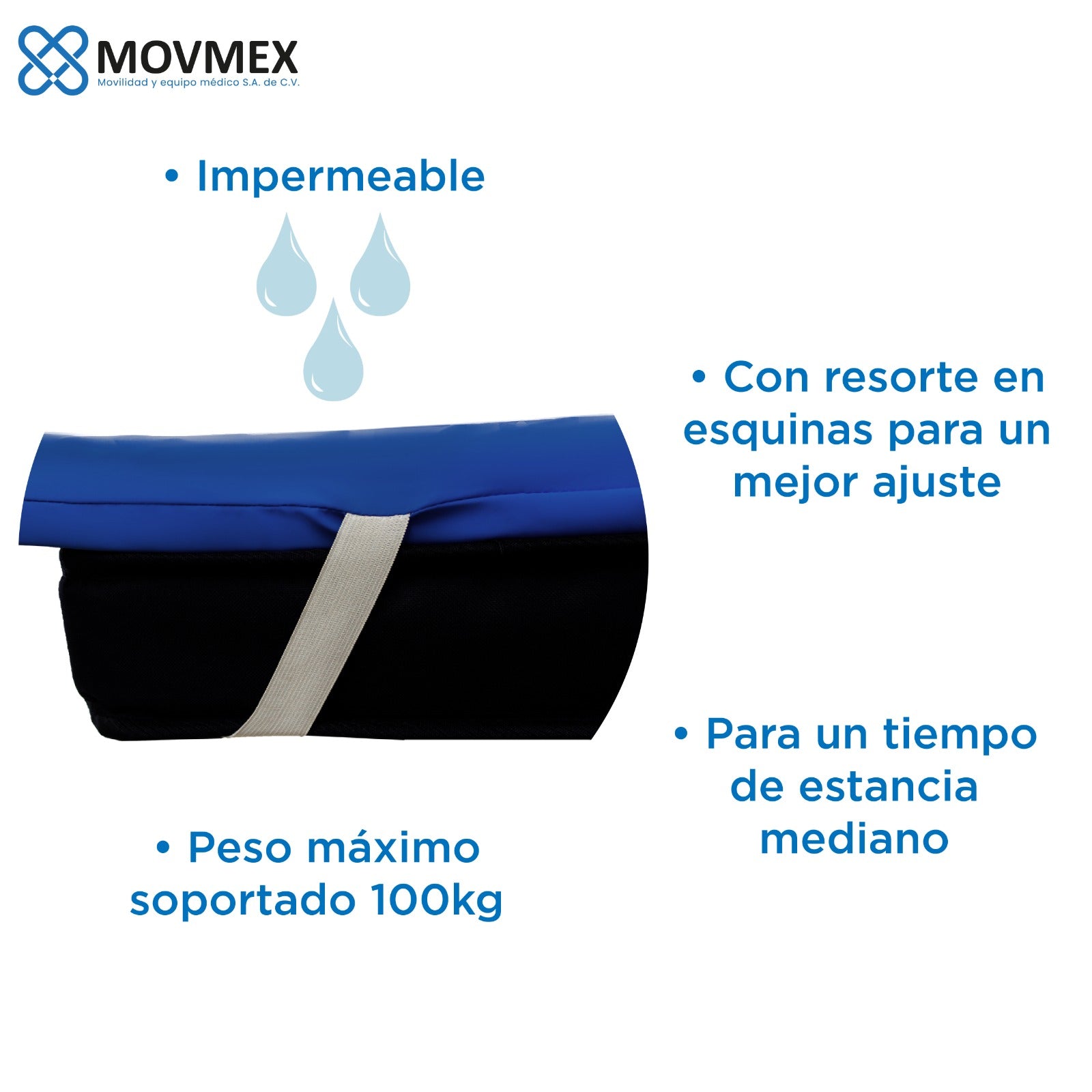 SOBRE COLCHÓN DE ESPUMA ANTILLAGAS TIPO CASCARÓN DE HUEVO IMPERMEABLE
