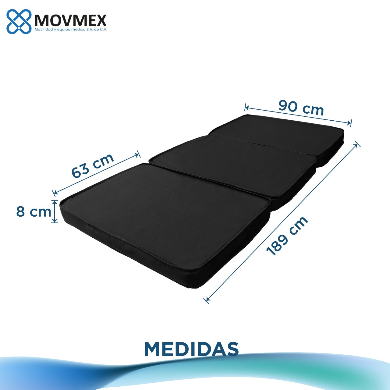 Colchón Para Cama Hospitalaria De 3 Secciones Portátil Plegable Movmex