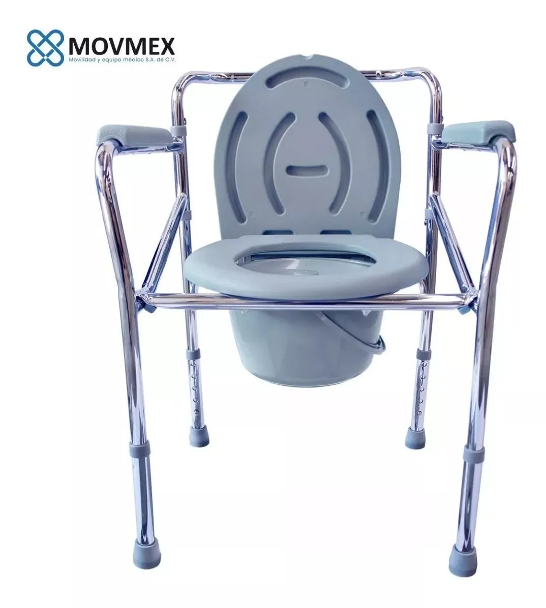 SILLA CON CÓMODO DE ACERO CROMADO CON ALTURA AJUSTABLE MODELO SINAÍ