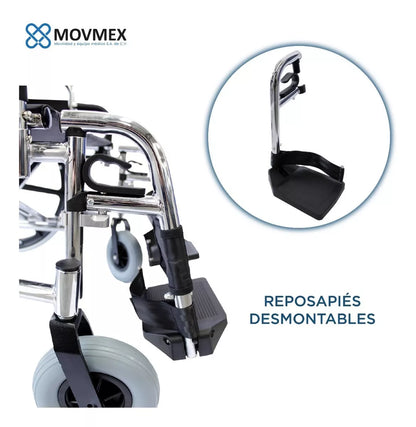 Silla De Ruedas Sólida Sobrepeso Extra Ancha 24"  Curie Movmex